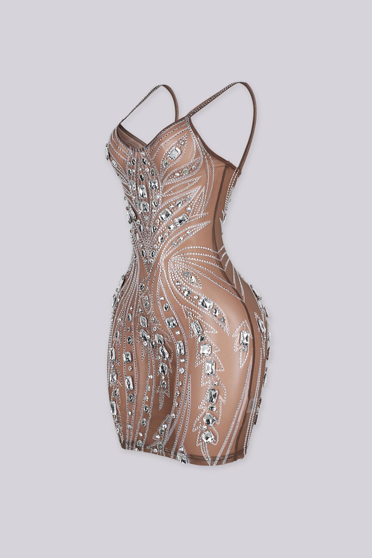 Crystaline Rhinestone Embellished Mini Dress