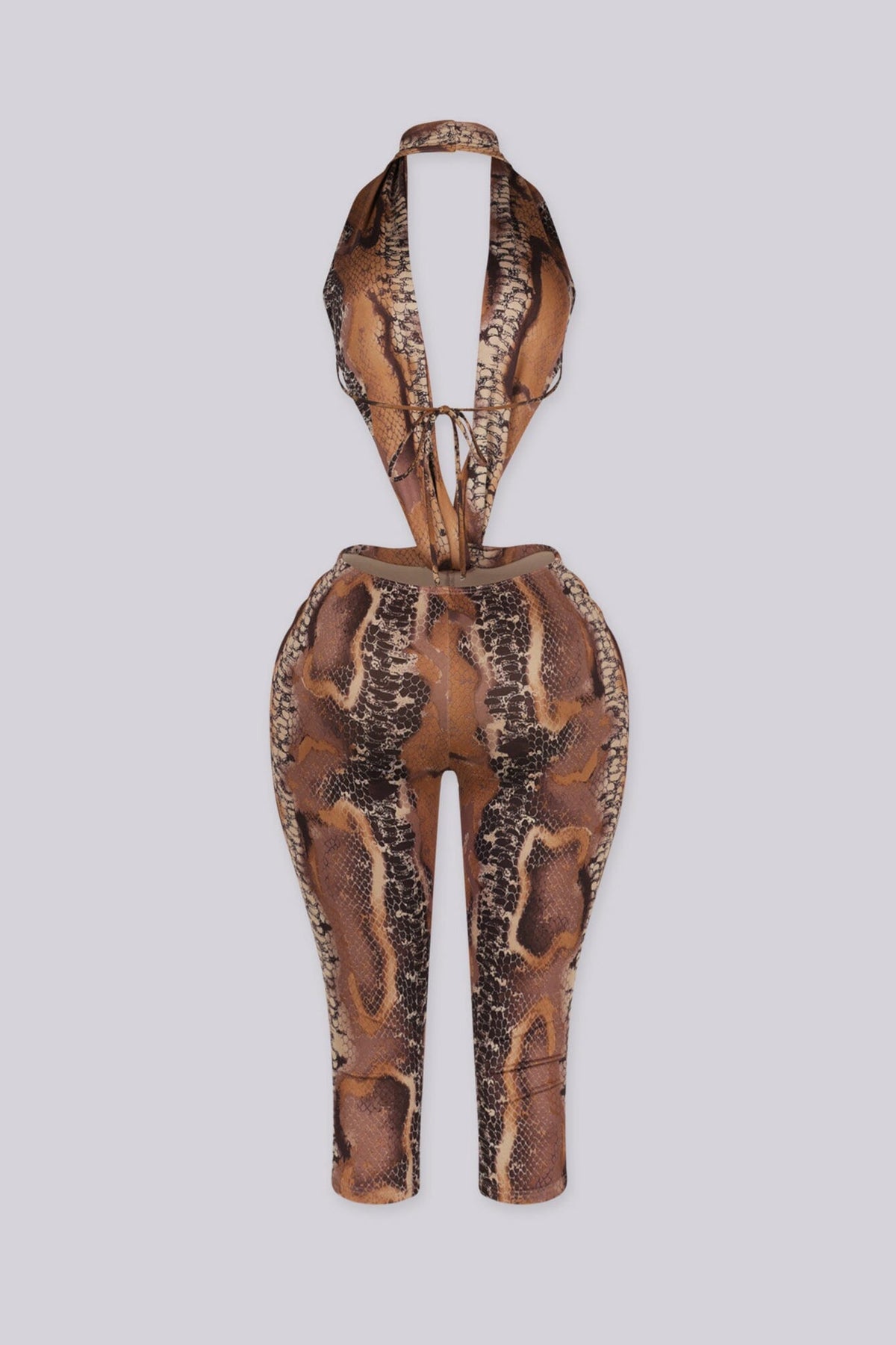 Venom Snake Print Capri Jumpsuit