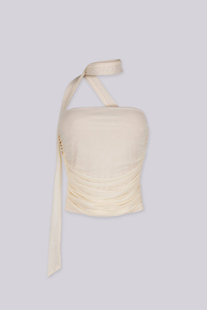 Parisa Ruched Bandeau Tie Top