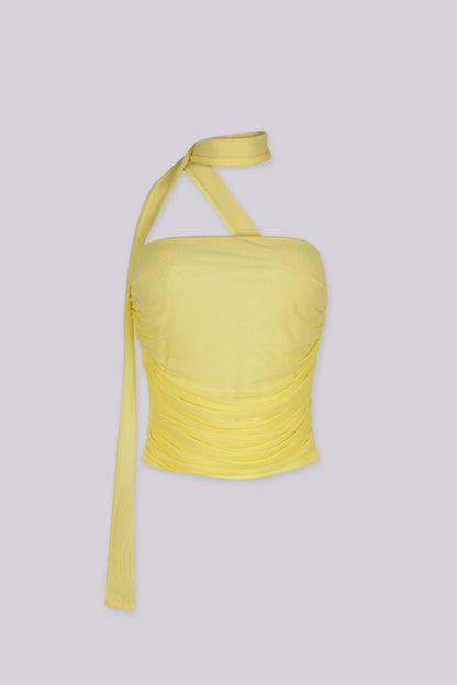 Parisa Ruched Bandeau Tie Top