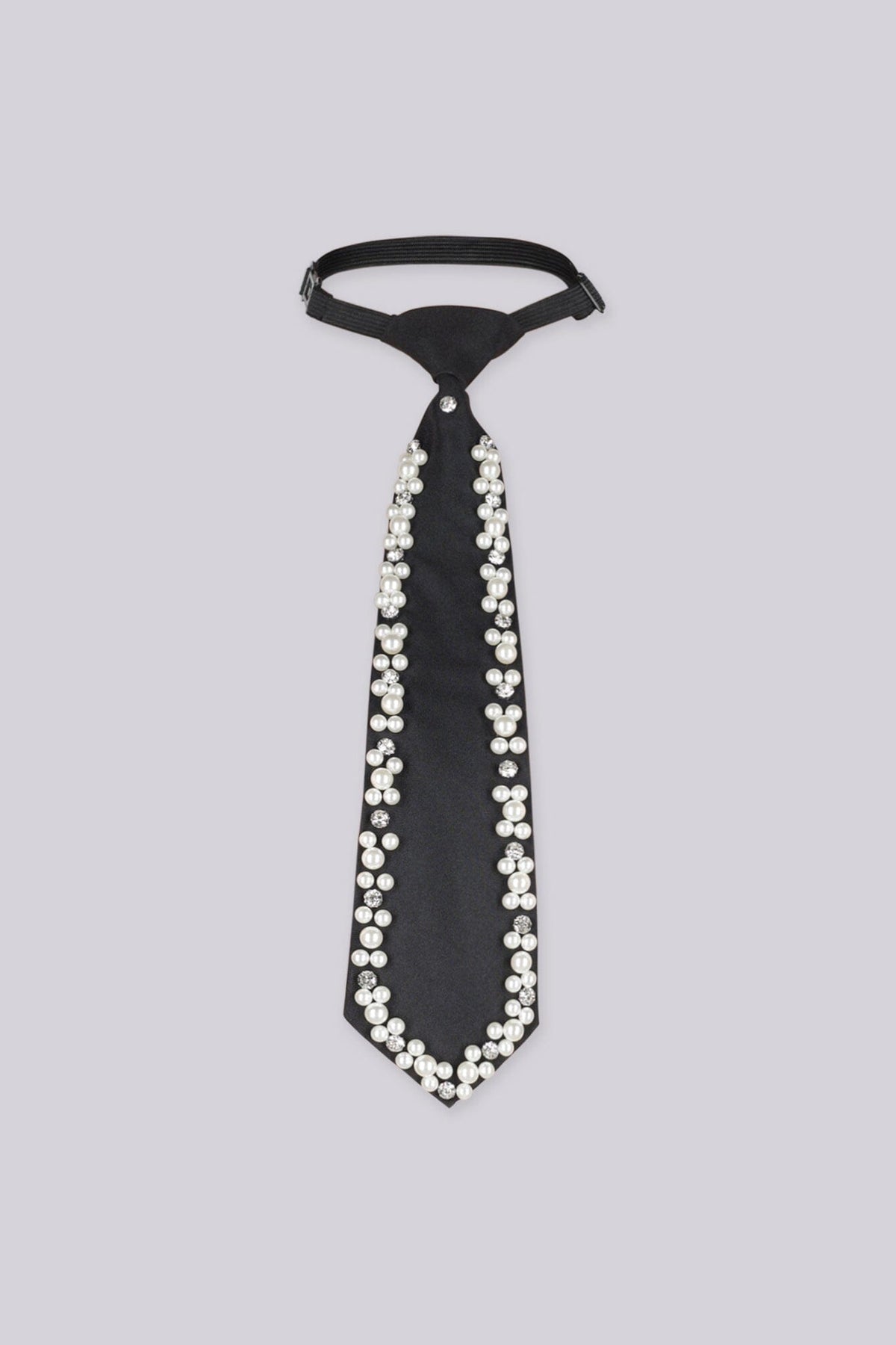 Old Money Pearl Embellished Necktie