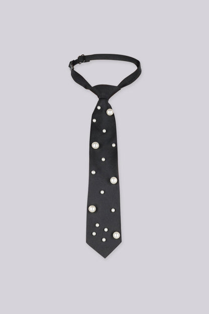 Coco Pearl & Rhinestone Embellished Necktie