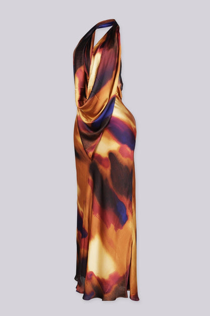 Saharah Sunset Cowl Neck Maxi Dress