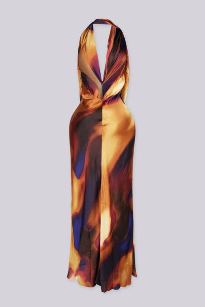 Saharah Sunset Cowl Neck Maxi Dress