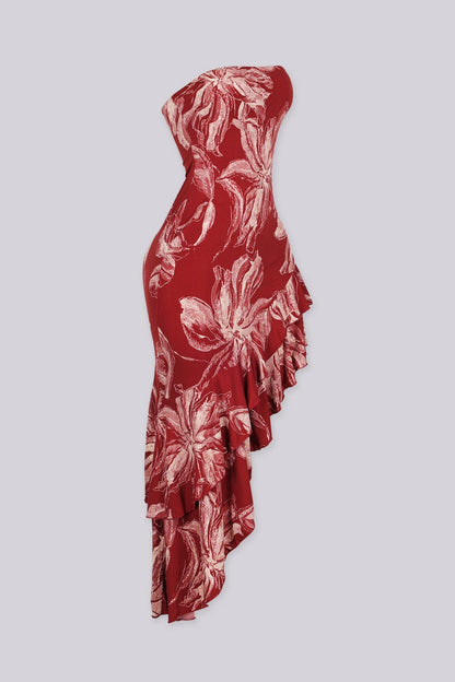 Seville Floral Ruffle Midi Dress