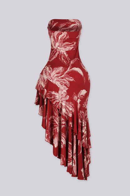 Seville Floral Ruffle Midi Dress