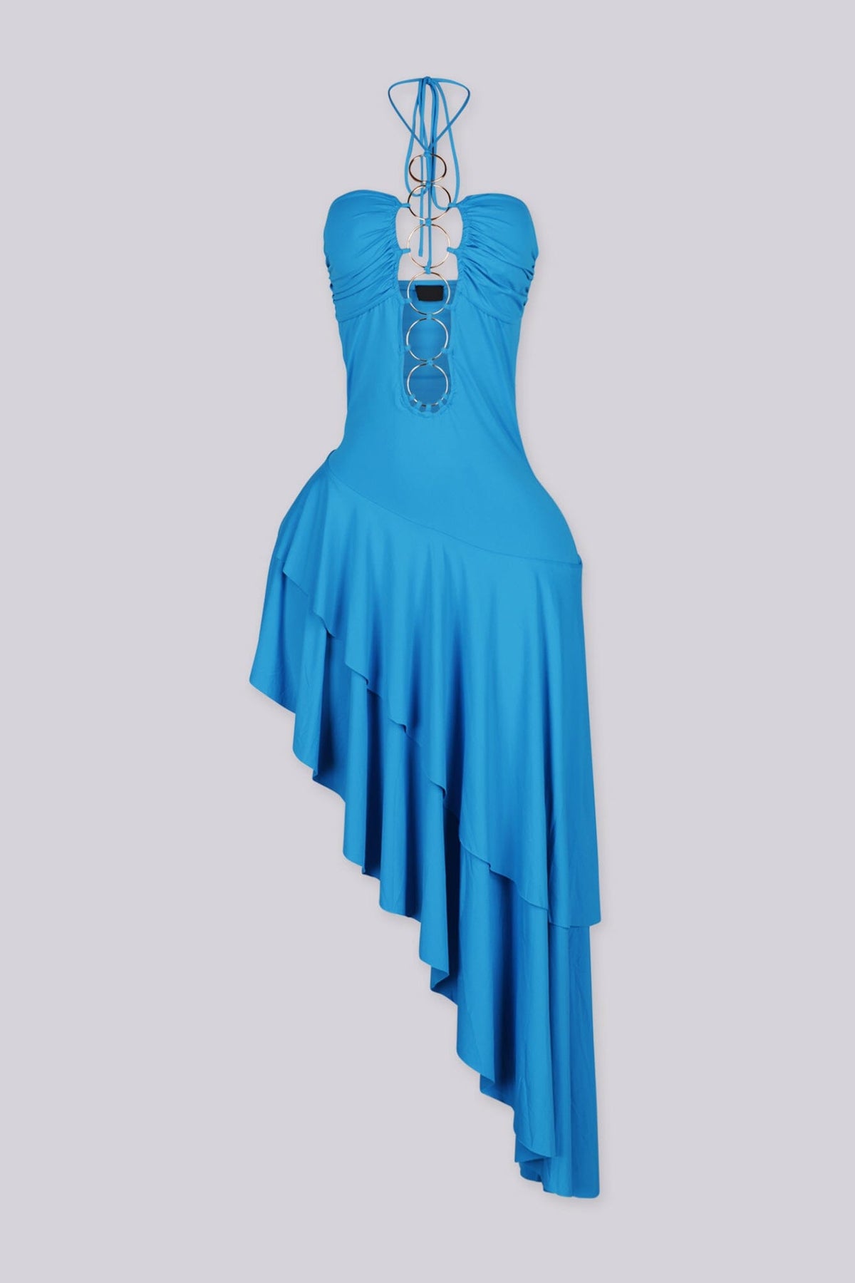 Morocco Ring Detail Asymmetric Midi Dress