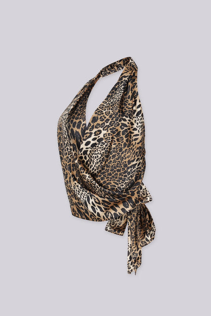 Wild Nairobi Satin Cowl Neck Top