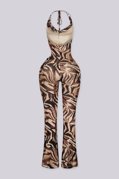 Marbled Reverie Cowl Neck Jumpsuit