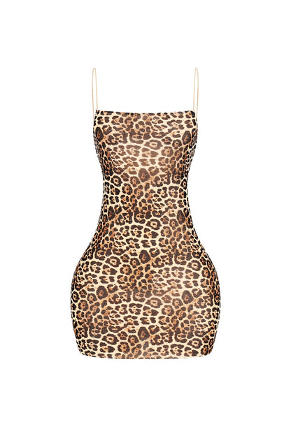 Poised In Milan Leopard Mini Dress
