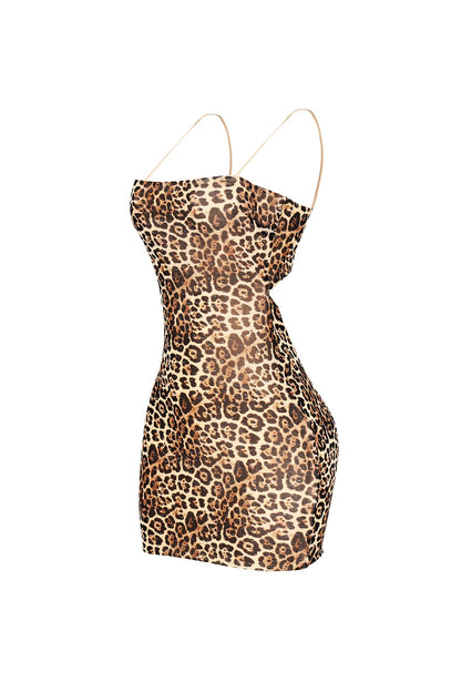 Poised In Milan Leopard Mini Dress