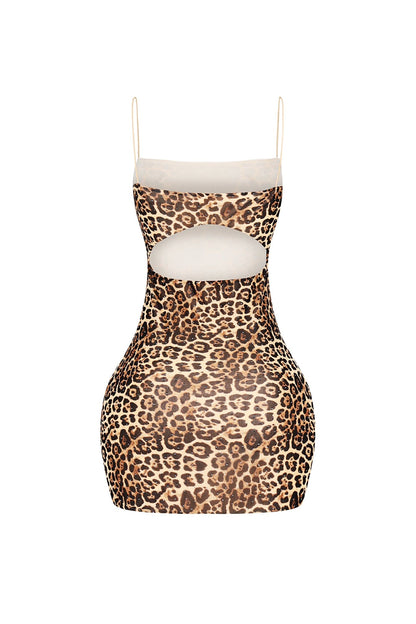 Poised In Milan Leopard Mini Dress