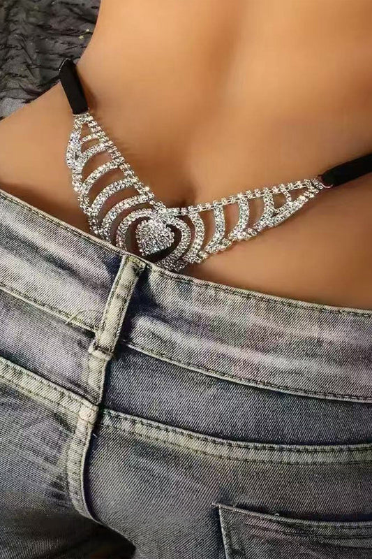 Diamond Girl Rhinestone Body Thong