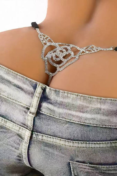 Glam Rock Rhinestone Body Thong