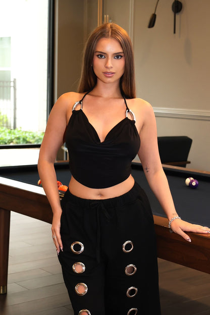 Silver Chrome Halter Top
