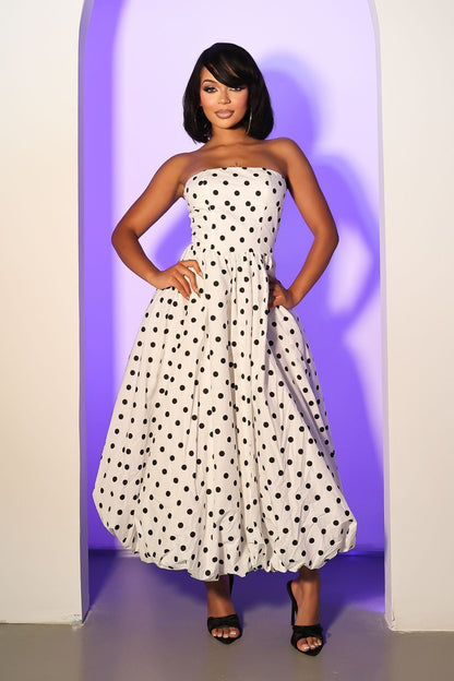 Timeless Polkadot Midi Dress